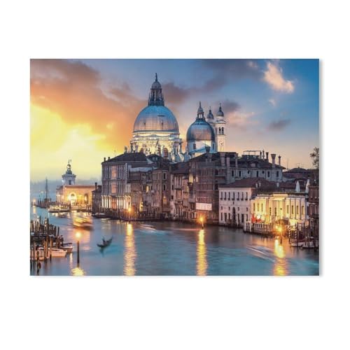 Sonnenuntergang über dem Canal Grande in Venedig, Italien，DIY 5D Diamant Malerei Strasssteine ​​Diamant Gemälde Kreuzstich Set Diamandhandwerk Diamant Gemälde für Erwachsene Kinder （30x40cm）-B16 von YYHMKBYY