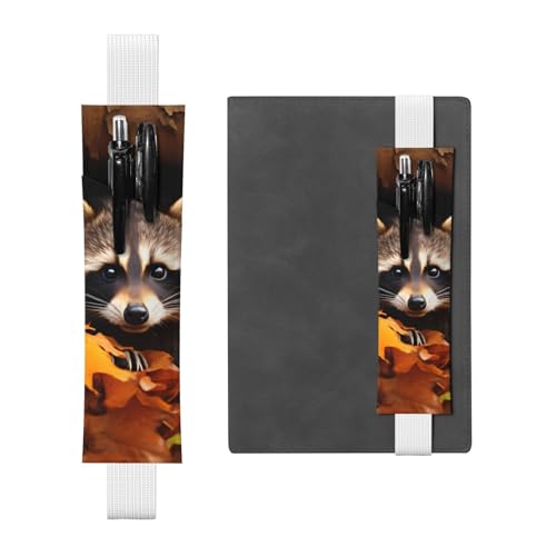 Weißes Leder-Stifthalter, Lesezeichen, YYHWHJDE Waschbär im Herbstbaum, Loch, Bild, verstellbares elastisches Band, 21,1–4,6 cm, geeignet für die meisten Notizbücher, Tagebücher Weißes Leder-Stifthalter, Lesezeichen, YYHWHJDE Waschbär im Herbstbaum, Loch, Bild, verstellbares elastisches Band, 21,1–4,6 cm, geeignet für die meisten Notizbücher, Tagebücher von YYHWHJDE