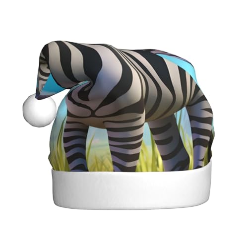 YYHWHJDE Cartoon Zebra Weihnachtsmütze für Erwachsene - Festliche Party Dekoration, weiches und langlebiges Material von YYHWHJDE