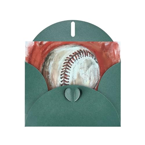 YYHWHJDE Dunkelgrüne Grußkarte Baseball im Loch Muster für Weihnachten, Kindergeburtstag, Valentinstag und Party Einladung von YYHWHJDE
