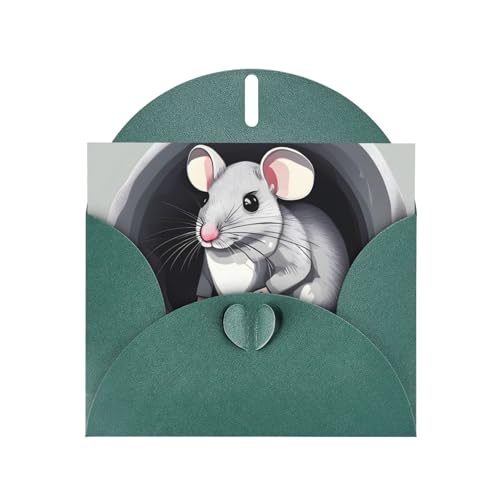 YYHWHJDE Dunkelgrüne Grußkarte Maus im Loch Drucke für Weihnachten, Kindergeburtstag, Valentinstag und Party Einladung von YYHWHJDE