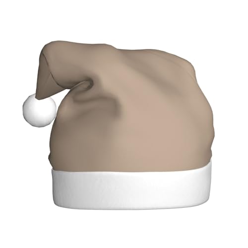 YYHWHJDE Einfarbige hellbraune Weihnachtsmütze für Erwachsene - festliche Party-Dekoration, weiches und langlebiges Material von YYHWHJDE