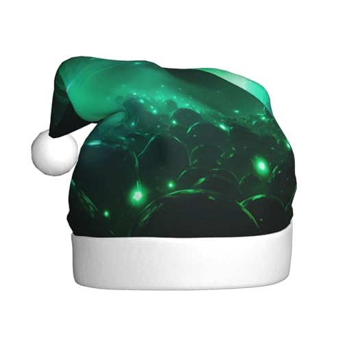 YYHWHJDE Galaxy Green Weihnachtsmütze für Erwachsene - Festliche Partydekoration, weiches und strapazierfähiges Material von YYHWHJDE