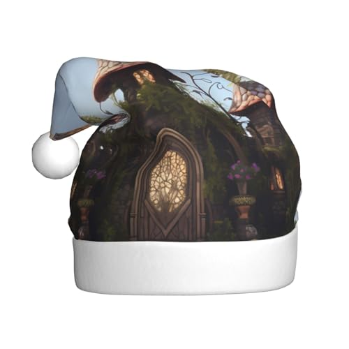 YYHWHJDE Gothic Fairy Garden Weihnachtsmütze für Erwachsene - Festliche Party Dekoration, weiches und langlebiges Material, Schwarz von YYHWHJDE