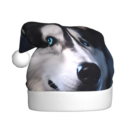 YYHWHJDE Husky Hund Weihnachtsmütze für Erwachsene - Festliche Party Dekoration, weiches und langlebiges Material von YYHWHJDE