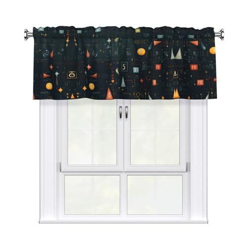 YYHWHJDE Kurzgardine mit Querbehang mit Mathe-Druck, 137,2 x 45,7 cm, Vorhang, Volant, Küche, Bad, Waschküche, Studio, Heimdekoration YYHWHJDE Kurzgardine mit Querbehang mit Mathe-Druck, 137,2 x 45,7 cm, Vorhang, Volant, Küche, Bad, Waschküche, Studio, Heimdekoration von YYHWHJDE