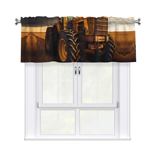 YYHWHJDE Kurzgardine mit Traktor im Feld, bedruckt, mit Volantstange, 137,2 x 45,7 cm, für Küche, Badezimmer, Waschküche, Studio, Heimdekoration YYHWHJDE Kurzgardine mit Traktor im Feld, bedruckt, mit Volantstange, 137,2 x 45,7 cm, für Küche, Badezimmer, Waschküche, Studio, Heimdekoration von YYHWHJDE