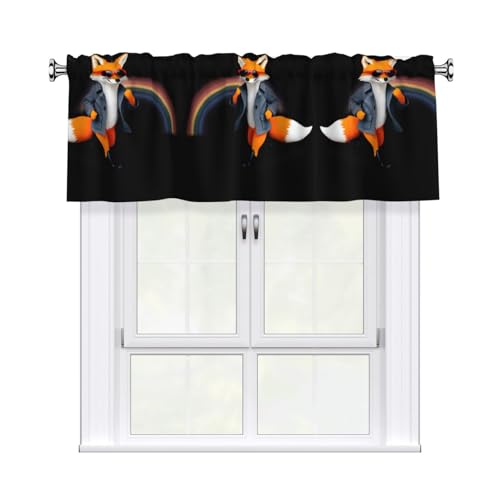 YYHWHJDE Kurzgardine mit Volant-Stange, Motiv "A Fox who Loves Sport", 137,2 x 45,7 cm, für Küche, Badezimmer, Waschküche, Studio, Heimdekoration YYHWHJDE Kurzgardine mit Volant-Stange, Motiv "A Fox who Loves Sport", 137,2 x 45,7 cm, für Küche, Badezimmer, Waschküche, Studio, Heimdekoration von YYHWHJDE