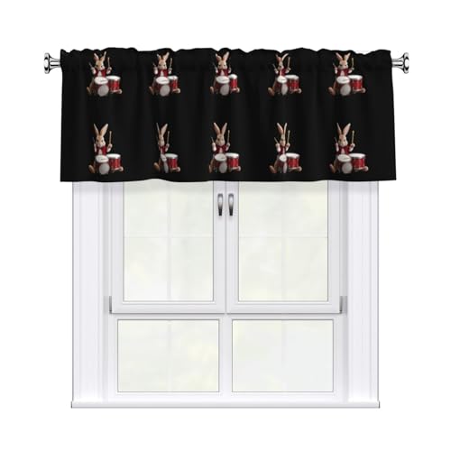 YYHWHJDE Kurzgardine mit Volant-Stange, Motiv "Das kleine Kaninchenspielende Trommel", 137,2 x 45,7 cm, Vorhangvolant, Küche, Badezimmer, Waschküche, Studio, Heimdekoration YYHWHJDE Kurzgardine mit Volant-Stange, Motiv "Das kleine Kaninchenspielende Trommel", 137,2 x 45,7 cm, Vorhangvolant, Küche, Badezimmer, Waschküche, Studio, Heimdekoration von YYHWHJDE