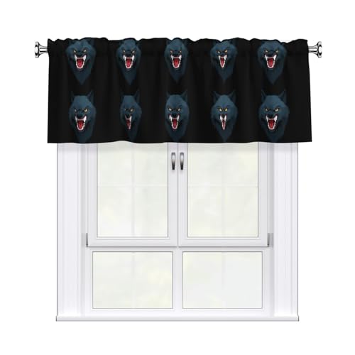 YYHWHJDE Kurzgardine mit Volantstange, Motiv: Wolf mit Bared Fangs und Krallen, 137,2 x 45,7 cm, Vorhangvolant, Küche, Badezimmer, Waschküche, Studio, Heimdekoration YYHWHJDE Kurzgardine mit Volantstange, Motiv: Wolf mit Bared Fangs und Krallen, 137,2 x 45,7 cm, Vorhangvolant, Küche, Badezimmer, Waschküche, Studio, Heimdekoration von YYHWHJDE