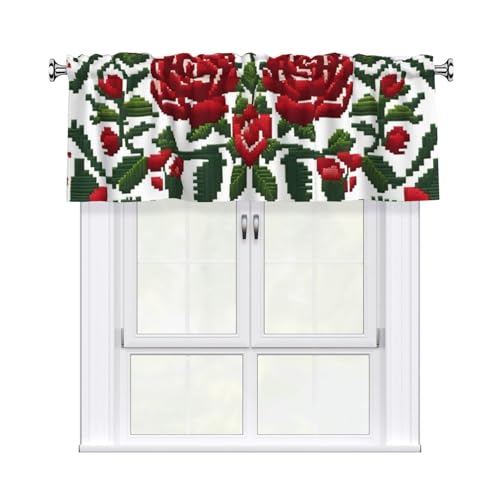 YYHWHJDE Kurzgardinen mit Stickerei, Rosen-Druck, 137,2 x 45,7 cm, Vorhang, Volant, Küche, Badezimmer, Waschküche, Studio, Heimdekoration YYHWHJDE Kurzgardinen mit Stickerei, Rosen-Druck, 137,2 x 45,7 cm, Vorhang, Volant, Küche, Badezimmer, Waschküche, Studio, Heimdekoration von YYHWHJDE