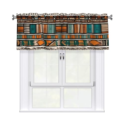 YYHWHJDE Kurzgardinen mit afrikanischem Stammesmuster, ethnischer Druck, mit Volantstange, 137,2 x 45,7 cm, Vorhangvolant, Küche, Badezimmer, Waschküche, Studio, Heimdekoration YYHWHJDE Kurzgardinen mit afrikanischem Stammesmuster, ethnischer Druck, mit Volantstange, 137,2 x 45,7 cm, Vorhangvolant, Küche, Badezimmer, Waschküche, Studio, Heimdekoration von YYHWHJDE