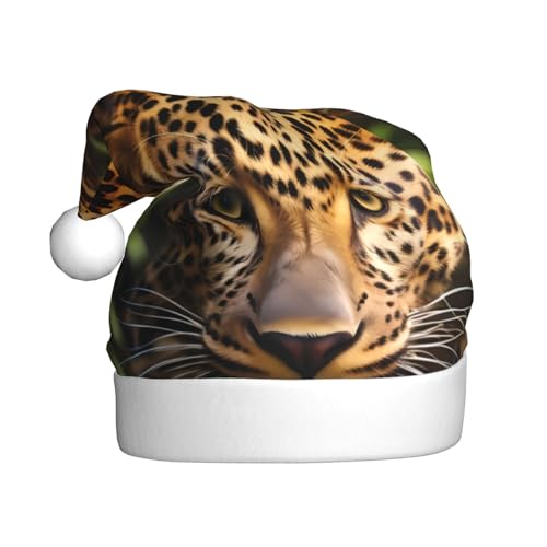 YYHWHJDE Lustige Leopard Weihnachtsmütze für Erwachsene - Festliche Party Dekoration, weiches und langlebiges Material von YYHWHJDE