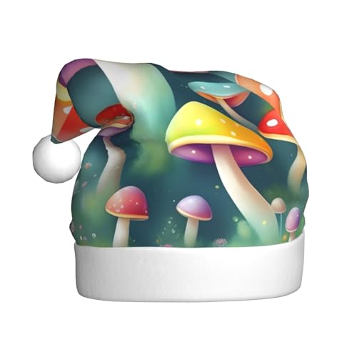 YYHWHJDE Niedliche farbige Pilze Weihnachtsmütze für Erwachsene - Festliche Party Dekoration, weiches und langlebiges Material von YYHWHJDE