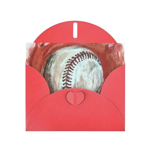 YYHWHJDE Rote Grußkarte Baseball im Loch Muster für Weihnachten, Kindergeburtstag, Valentinstag, Party Einladung YYHWHJDE Rote Grußkarte Baseball im Loch Muster für Weihnachten, Kindergeburtstag, Valentinstag, Party Einladung von YYHWHJDE
