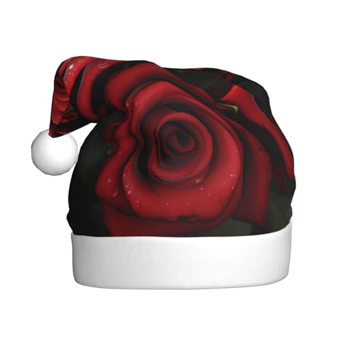 YYHWHJDE Rote Rosen Weihnachtsmütze für Erwachsene - Festliche Party Dekoration, weiches und langlebiges Material von YYHWHJDE