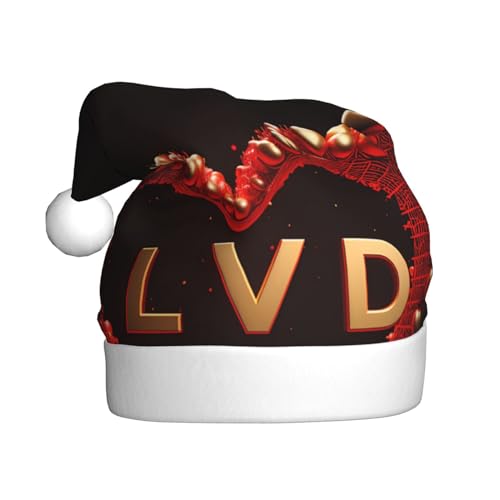 YYHWHJDE Rote Weihnachtsmütze mit Aufschrift "I Love You" mit Herzen, für Erwachsene, festliche Party-Dekoration, weiches und strapazierfähiges Material von YYHWHJDE
