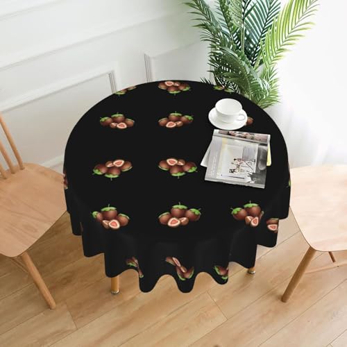 YYHWHJDE Runde dekorative Tischdecke, 152,4 cm, Erdbeergeschmack, Kastanienmuster, wasserdicht, waschbar und wiederverwendbar, für Essen, Kaffee, Picknick, Hochzeit, Party YYHWHJDE Runde dekorative Tischdecke, 152,4 cm, Erdbeergeschmack, Kastanienmuster, wasserdicht, waschbar und wiederverwendbar, für Essen, Kaffee, Picknick, Hochzeit, Party von YYHWHJDE