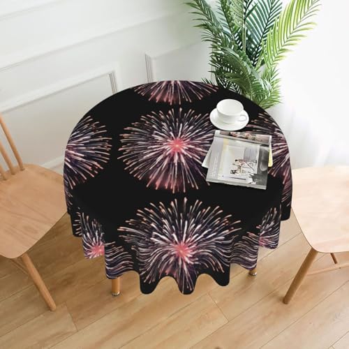 YYHWHJDE Runde dekorative Tischdecke, 152,4 cm, Feuerwerk blüht am Nachthimmel, Drucke für den Innen- und Außenbereich, auf runden Tischen wie Couchtischen, Esstischen und Bauernhoftischen YYHWHJDE Runde dekorative Tischdecke, 152,4 cm, Feuerwerk blüht am Nachthimmel, Drucke für den Innen- und Außenbereich, auf runden Tischen wie Couchtischen, Esstischen und Bauernhoftischen von YYHWHJDE