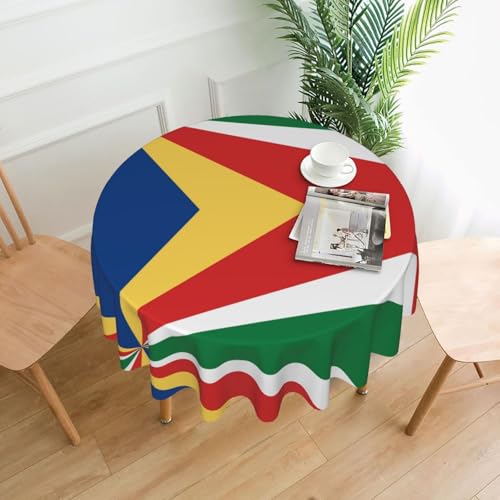 YYHWHJDE Runde dekorative Tischdecke, 152,4 cm, Flagge der Seychellen, für den Innen- und Außenbereich, auf runden Tischen wie Couchtischen, Esstischen und Bauernhoftischen YYHWHJDE Runde dekorative Tischdecke, 152,4 cm, Flagge der Seychellen, für den Innen- und Außenbereich, auf runden Tischen wie Couchtischen, Esstischen und Bauernhoftischen von YYHWHJDE
