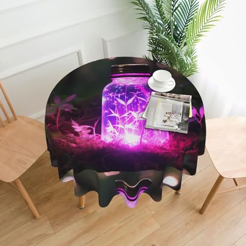YYHWHJDE Runde dekorative Tischdecke, 152,4 cm, Kräuter in einer Flasche, Drucke für den Innen- und Außenbereich, auf runden Tischen wie Couchtischen, Esstischen und Bauernhoftischen von YYHWHJDE