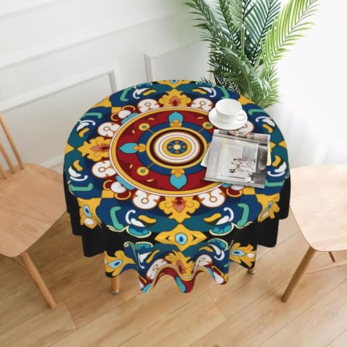 YYHWHJDE Runde dekorative Tischdecke, 152,4 cm, Lotus-Lusteblumen-Drucke für den Innen- und Außenbereich, auf runden Tischen wie Couchtischen, Esstischen und Bauernhoftischen YYHWHJDE Runde dekorative Tischdecke, 152,4 cm, Lotus-Lusteblumen-Drucke für den Innen- und Außenbereich, auf runden Tischen wie Couchtischen, Esstischen und Bauernhoftischen von YYHWHJDE