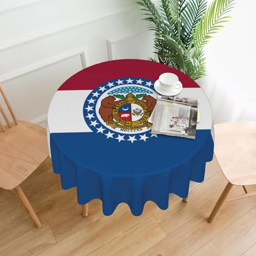 YYHWHJDE Runde dekorative Tischdecke, 152,4 cm, Missouri-Staatsflaggen-Muster für den Innen- und Außenbereich, auf runden Tischen wie Couchtischen, Esstischen und Bauernhoftischen YYHWHJDE Runde dekorative Tischdecke, 152,4 cm, Missouri-Staatsflaggen-Muster für den Innen- und Außenbereich, auf runden Tischen wie Couchtischen, Esstischen und Bauernhoftischen von YYHWHJDE