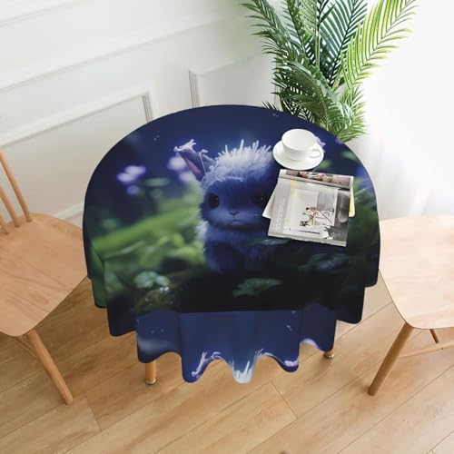 YYHWHJDE Runde dekorative Tischdecke, 152,4 cm, Mondschein-Jade-Hasenbild, wasserdicht, waschbar und wiederverwendbar, für Essen, Kaffee, Picknick, Hochzeit, Party YYHWHJDE Runde dekorative Tischdecke, 152,4 cm, Mondschein-Jade-Hasenbild, wasserdicht, waschbar und wiederverwendbar, für Essen, Kaffee, Picknick, Hochzeit, Party von YYHWHJDE