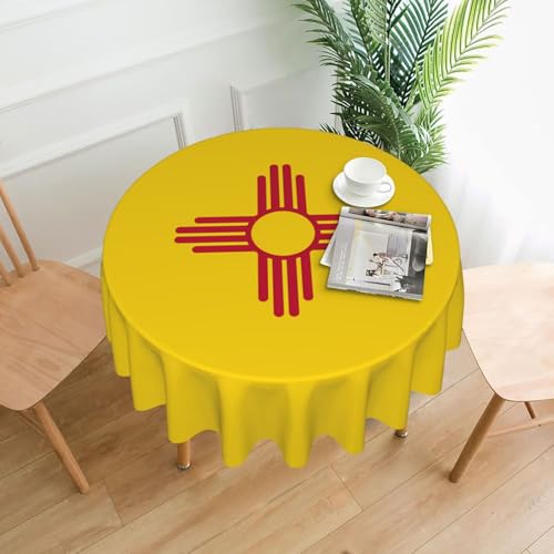 YYHWHJDE Runde dekorative Tischdecke, 152,4 cm, Motiv: Flagge von New Mexico, für den Innen- und Außenbereich, auf runden Tischen wie Couchtischen, Esstischen und Bauernhoftischen YYHWHJDE Runde dekorative Tischdecke, 152,4 cm, Motiv: Flagge von New Mexico, für den Innen- und Außenbereich, auf runden Tischen wie Couchtischen, Esstischen und Bauernhoftischen von YYHWHJDE