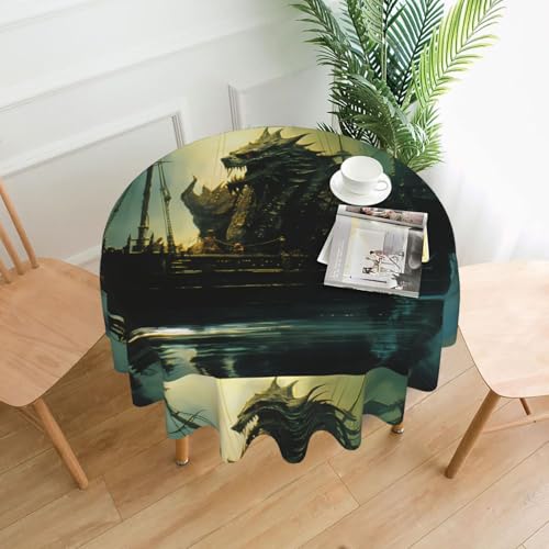 YYHWHJDE Runde dekorative Tischdecke, 152,4 cm, Motiv: Ozean-Monsterschiff, Drucke für den Innen- und Außenbereich, auf runden Tischen wie Couchtischen, Esstischen und Bauernhoftischen YYHWHJDE Runde dekorative Tischdecke, 152,4 cm, Motiv: Ozean-Monsterschiff, Drucke für den Innen- und Außenbereich, auf runden Tischen wie Couchtischen, Esstischen und Bauernhoftischen von YYHWHJDE