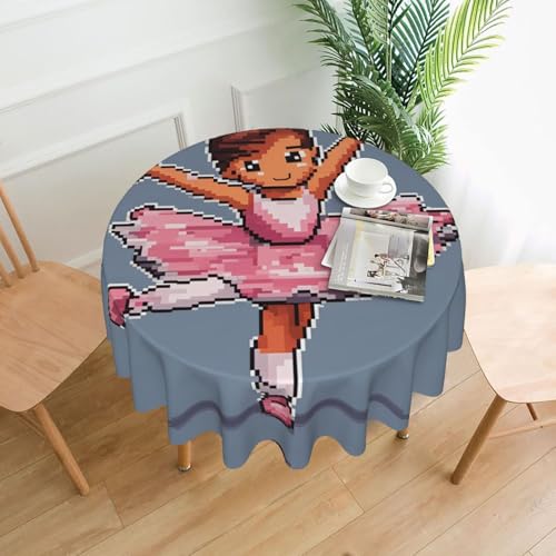 YYHWHJDE Runde dekorative Tischdecke, 152,4 cm, Motiv: kleine Ballerina, tanzendes Mädchen, für den Innen- und Außenbereich, auf runden Tischen wie Couchtischen, Esstischen und Bauernhoftischen YYHWHJDE Runde dekorative Tischdecke, 152,4 cm, Motiv: kleine Ballerina, tanzendes Mädchen, für den Innen- und Außenbereich, auf runden Tischen wie Couchtischen, Esstischen und Bauernhoftischen von YYHWHJDE
