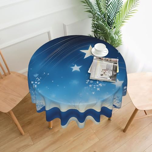 YYHWHJDE Runde dekorative Tischdecke, 152,4 cm, blaues Sternenhimmel-Muster, für den Innen- und Außenbereich, auf runden Tischen wie Couchtischen, Esstischen und Bauernhoftischen YYHWHJDE Runde dekorative Tischdecke, 152,4 cm, blaues Sternenhimmel-Muster, für den Innen- und Außenbereich, auf runden Tischen wie Couchtischen, Esstischen und Bauernhoftischen von YYHWHJDE