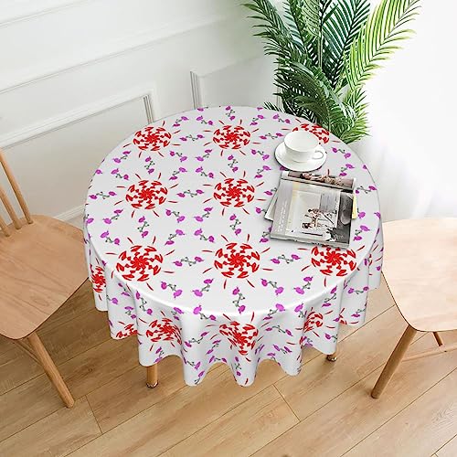 YYHWHJDE Runde dekorative Tischdecke, 152,4 cm, drehbares und fliegendes Blumenmuster, wasserdicht, waschbar und wiederverwendbar, für Essen, Kaffee, Picknick, Hochzeit, Party YYHWHJDE Runde dekorative Tischdecke, 152,4 cm, drehbares und fliegendes Blumenmuster, wasserdicht, waschbar und wiederverwendbar, für Essen, Kaffee, Picknick, Hochzeit, Party von YYHWHJDE
