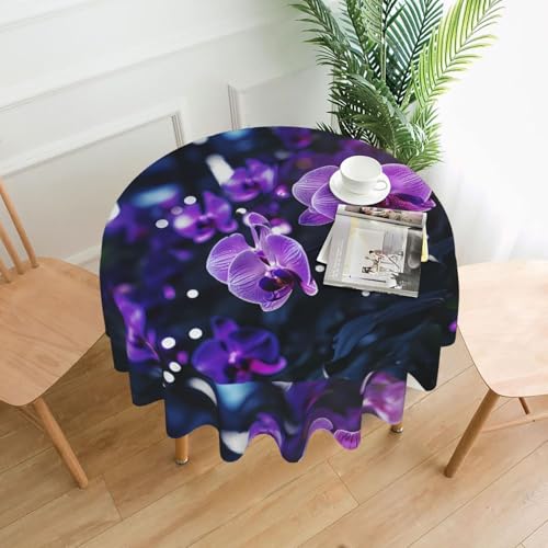 YYHWHJDE Runde dekorative Tischdecke, 152,4 cm, einsame Blumendrucke, für den Innen- und Außenbereich, auf runden Tischen wie Couchtischen, Esstischen und Bauernhoftischen von YYHWHJDE