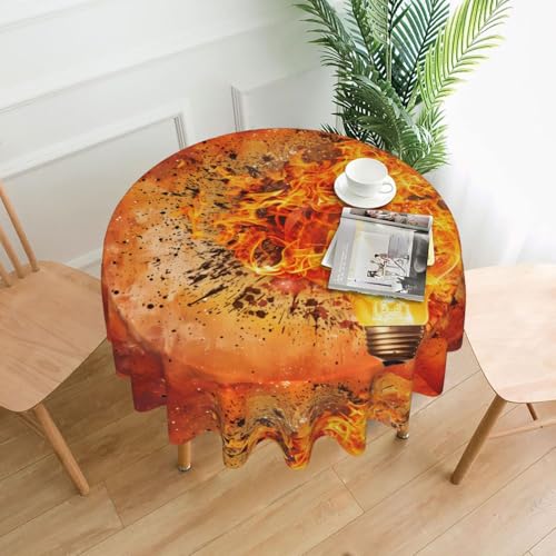 YYHWHJDE Runde dekorative Tischdecke, 152,4 cm, explodierende Glühbirnen für den Innen- und Außenbereich, auf runden Tischen wie Couchtischen, Esstischen und Bauernhoftischen YYHWHJDE Runde dekorative Tischdecke, 152,4 cm, explodierende Glühbirnen für den Innen- und Außenbereich, auf runden Tischen wie Couchtischen, Esstischen und Bauernhoftischen von YYHWHJDE