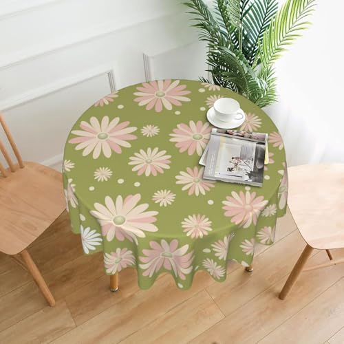 YYHWHJDE Runde dekorative Tischdecke, 152,4 cm, frische Chrysanthemen-Drucke für den Innen- und Außenbereich, auf runden Tischen wie Couchtischen, Esstischen und Bauernhoftischen YYHWHJDE Runde dekorative Tischdecke, 152,4 cm, frische Chrysanthemen-Drucke für den Innen- und Außenbereich, auf runden Tischen wie Couchtischen, Esstischen und Bauernhoftischen von YYHWHJDE