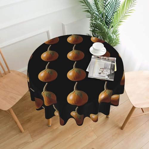 YYHWHJDE Runde dekorative Tischdecke, 152,4 cm, kleiner Kürbis mit Blättern, für den Innen- und Außenbereich, auf runden Tischen wie Couchtischen, Esstischen und Bauernhoftischen YYHWHJDE Runde dekorative Tischdecke, 152,4 cm, kleiner Kürbis mit Blättern, für den Innen- und Außenbereich, auf runden Tischen wie Couchtischen, Esstischen und Bauernhoftischen von YYHWHJDE