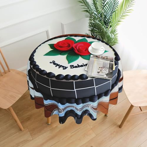 YYHWHJDE Runde dekorative Tischdecke, 152,4 cm, köstliches Kuchenmuster, für den Innen- und Außenbereich, auf runden Tischen wie Couchtischen, Esstischen und Bauernhoftischen YYHWHJDE Runde dekorative Tischdecke, 152,4 cm, köstliches Kuchenmuster, für den Innen- und Außenbereich, auf runden Tischen wie Couchtischen, Esstischen und Bauernhoftischen von YYHWHJDE