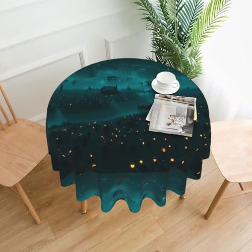YYHWHJDE Runde dekorative Tischdecke, 152,4 cm, leuchtet im Dunkeln, Drucke für den Innen- und Außenbereich, auf runden Tischen wie Couchtischen, Esstischen und Bauernhoftischen YYHWHJDE Runde dekorative Tischdecke, 152,4 cm, leuchtet im Dunkeln, Drucke für den Innen- und Außenbereich, auf runden Tischen wie Couchtischen, Esstischen und Bauernhoftischen von YYHWHJDE