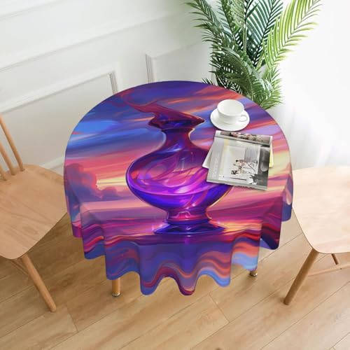 YYHWHJDE Runde dekorative Tischdecke, 152,4 cm, magische Wunschflaschen-Drucke für den Innen- und Außenbereich, auf runden Tischen wie Couchtischen, Esstischen und Bauernhoftischen YYHWHJDE Runde dekorative Tischdecke, 152,4 cm, magische Wunschflaschen-Drucke für den Innen- und Außenbereich, auf runden Tischen wie Couchtischen, Esstischen und Bauernhoftischen von YYHWHJDE