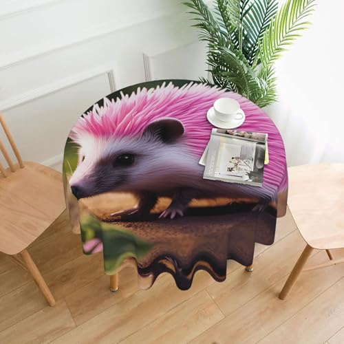 YYHWHJDE Runde dekorative Tischdecke, 152,4 cm, rosa Igel-Muster, für den Innen- und Außenbereich, auf runden Tischen wie Couchtischen, Esstischen und Bauernhoftischen YYHWHJDE Runde dekorative Tischdecke, 152,4 cm, rosa Igel-Muster, für den Innen- und Außenbereich, auf runden Tischen wie Couchtischen, Esstischen und Bauernhoftischen von YYHWHJDE