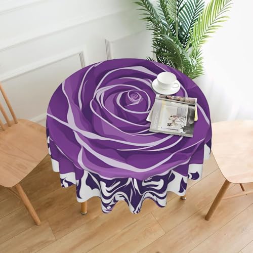 YYHWHJDE Runde dekorative Tischdecke, 152,4 cm, schönes lila Rosenmuster, für den Innen- und Außenbereich, auf runden Tischen wie Couchtischen, Esstischen und Bauernhoftischen YYHWHJDE Runde dekorative Tischdecke, 152,4 cm, schönes lila Rosenmuster, für den Innen- und Außenbereich, auf runden Tischen wie Couchtischen, Esstischen und Bauernhoftischen von YYHWHJDE