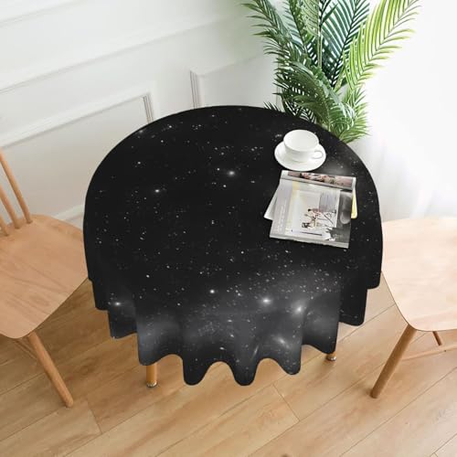 YYHWHJDE Runde dekorative Tischdecke, 152,4 cm, schwarz-weißes Galaxiebild, wasserdicht, waschbar und wiederverwendbar, für Essen, Kaffee, Picknick, Hochzeit, Party von YYHWHJDE