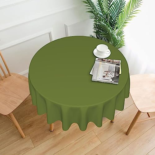 YYHWHJDE Runde dekorative Tischdecke, 152,4 cm, solides dunkelgrünes Bild, wasserdicht, waschbar und wiederverwendbar, für Esszimmer, Kaffee, Picknick, Hochzeit, Party von YYHWHJDE