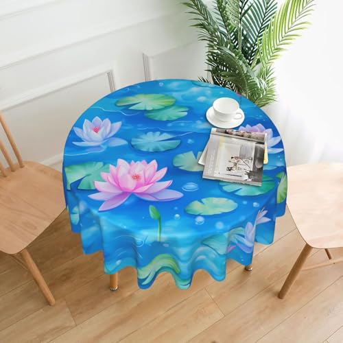 YYHWHJDE Runde dekorative Tischdecke, Lotus-Teich-Drucke für den Innen- und Außenbereich, auf runden Tischen wie Couchtischen, Esstischen und Bauernhoftischen, 152,4 cm YYHWHJDE Runde dekorative Tischdecke, Lotus-Teich-Drucke für den Innen- und Außenbereich, auf runden Tischen wie Couchtischen, Esstischen und Bauernhoftischen, 152,4 cm von YYHWHJDE