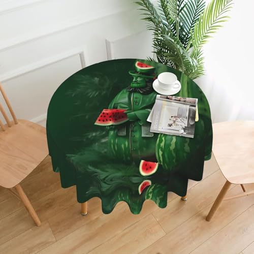 YYHWHJDE Runde dekorative Tischdecke, Patrick's Wassermelonen-Festival-Muster, für den Innen- und Außenbereich, auf runden Tischen wie Couchtischen, Esstischen und Bauerntischen, 152,4 cm YYHWHJDE Runde dekorative Tischdecke, Patrick's Wassermelonen-Festival-Muster, für den Innen- und Außenbereich, auf runden Tischen wie Couchtischen, Esstischen und Bauerntischen, 152,4 cm von YYHWHJDE