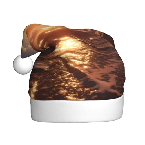 YYHWHJDE Sonnenschein Ozean Strand Weihnachtsmütze für Erwachsene - Festliche Party Dekoration, weiches und langlebiges Material von YYHWHJDE