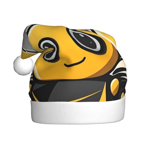 YYHWHJDE Süße gelbe Bienen-Weihnachtsmütze für Erwachsene - festliche Partydekoration, weiches und langlebiges Material von YYHWHJDE