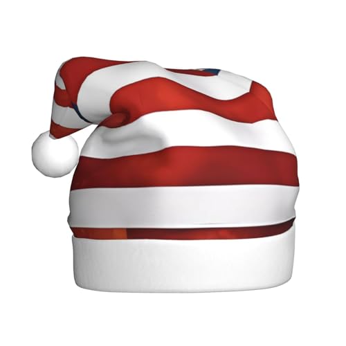 YYHWHJDE Vintage Amerikanische Flagge Weihnachtsmütze für Erwachsene - Festliche Party Dekoration, weiches und langlebiges Material von YYHWHJDE