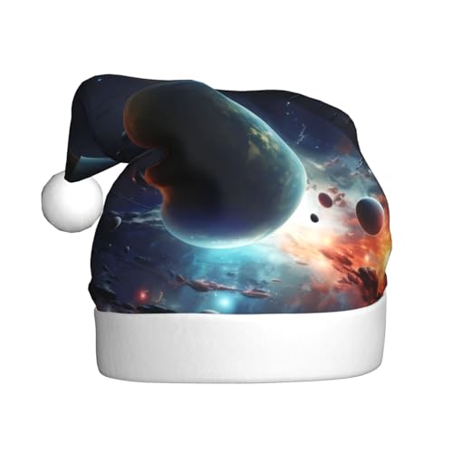 YYHWHJDE Weihnachtsmütze für Erwachsene, abstraktes Universum, festliche Party-Dekoration, weiches und langlebiges Material von YYHWHJDE